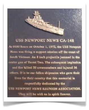 USS Newport News CA-148 Memorial Plaque