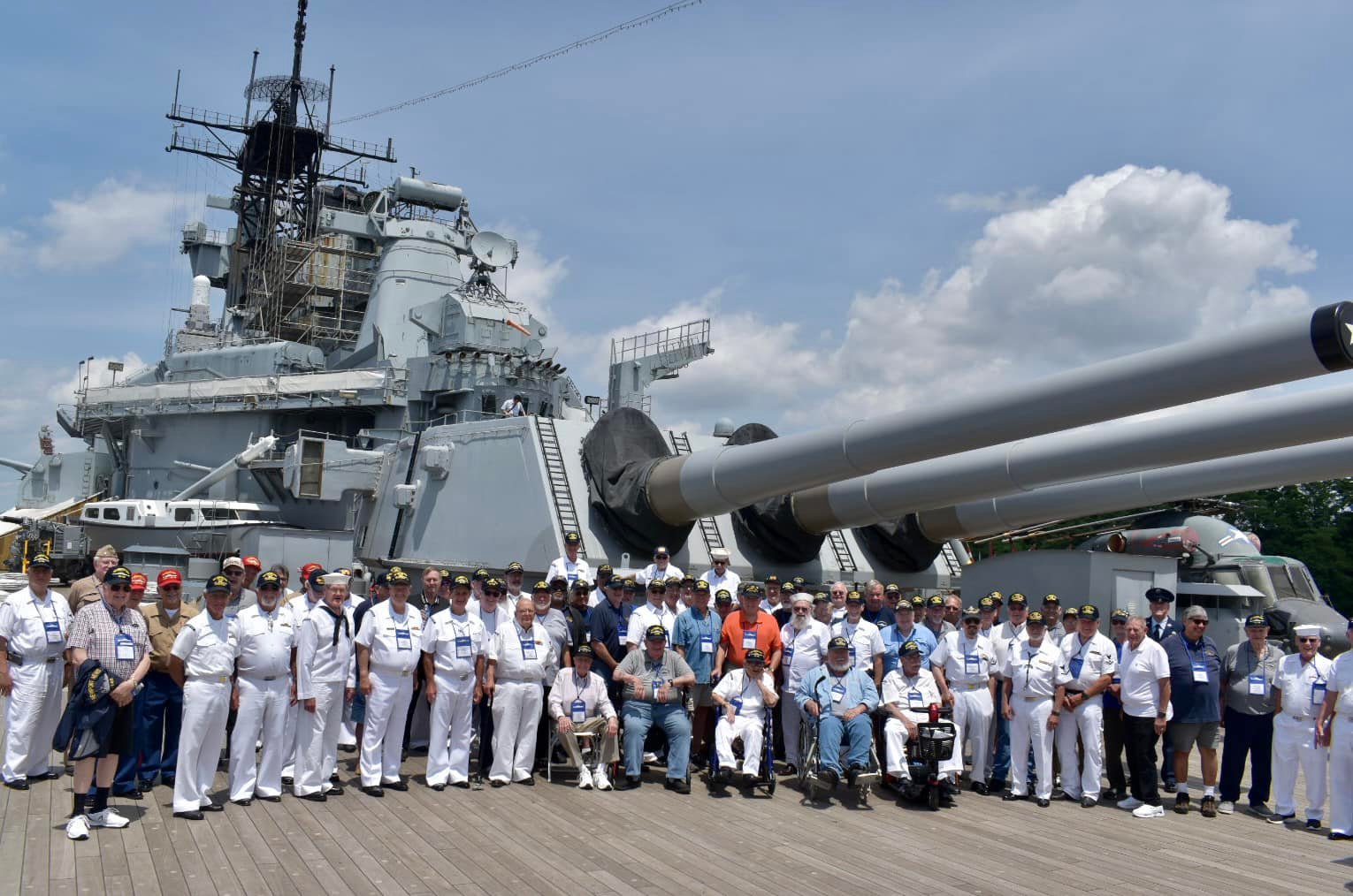 Reunion Group Photo onboard the USS New Jersey BB-62